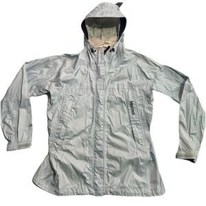 Marmot Rain Jacket Womens PreCip Raincloud Zip Hooded Windbreaker Medium